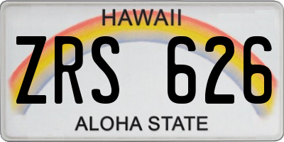 HI license plate ZRS626