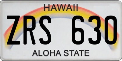 HI license plate ZRS630