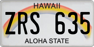 HI license plate ZRS635