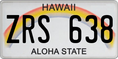 HI license plate ZRS638