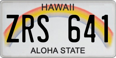 HI license plate ZRS641