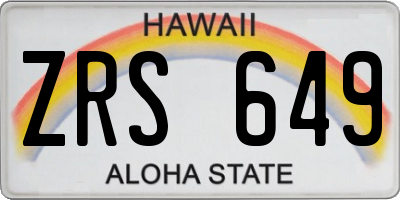 HI license plate ZRS649