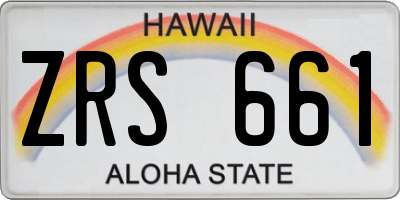 HI license plate ZRS661