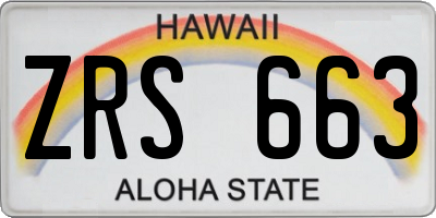 HI license plate ZRS663