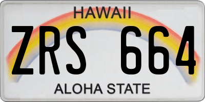 HI license plate ZRS664