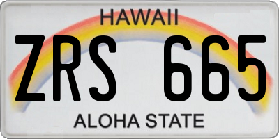 HI license plate ZRS665
