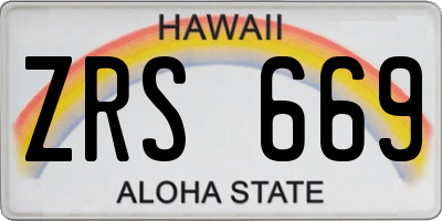 HI license plate ZRS669