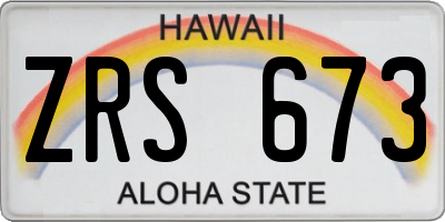 HI license plate ZRS673