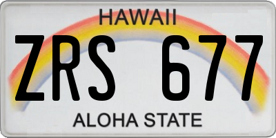 HI license plate ZRS677