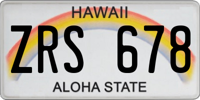 HI license plate ZRS678