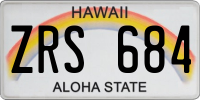 HI license plate ZRS684