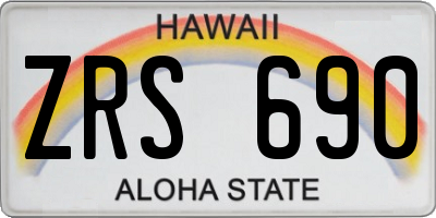 HI license plate ZRS690