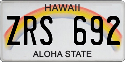 HI license plate ZRS692