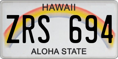 HI license plate ZRS694