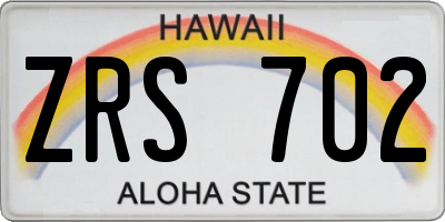 HI license plate ZRS702