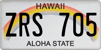 HI license plate ZRS705