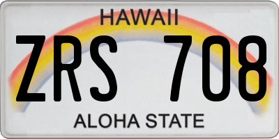 HI license plate ZRS708