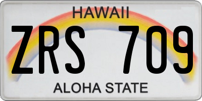 HI license plate ZRS709
