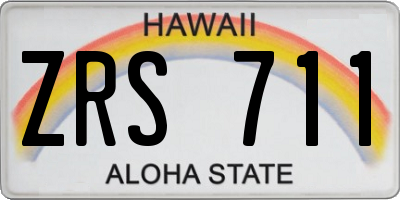 HI license plate ZRS711
