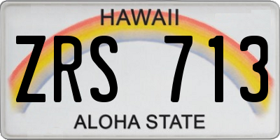 HI license plate ZRS713