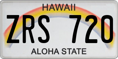 HI license plate ZRS720