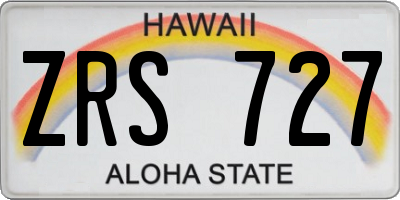 HI license plate ZRS727