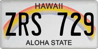 HI license plate ZRS729