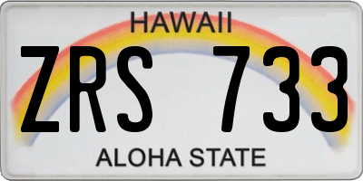 HI license plate ZRS733