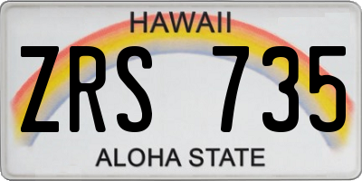 HI license plate ZRS735