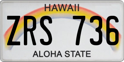 HI license plate ZRS736