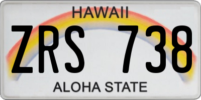 HI license plate ZRS738