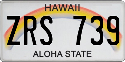 HI license plate ZRS739