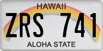 HI license plate ZRS741