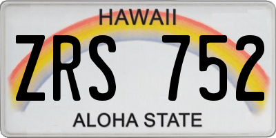 HI license plate ZRS752