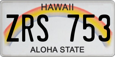 HI license plate ZRS753