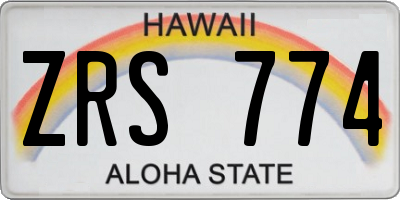 HI license plate ZRS774