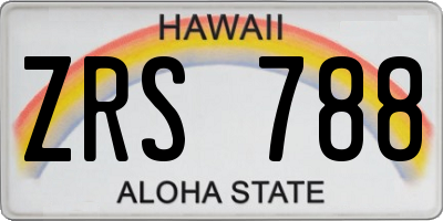 HI license plate ZRS788