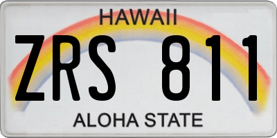 HI license plate ZRS811