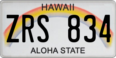 HI license plate ZRS834