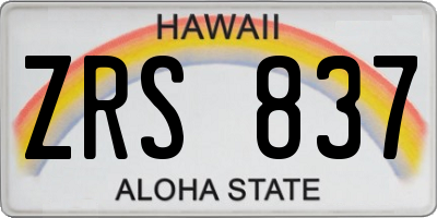 HI license plate ZRS837