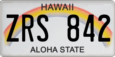 HI license plate ZRS842