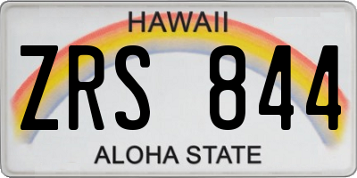 HI license plate ZRS844