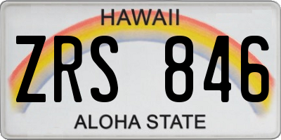 HI license plate ZRS846