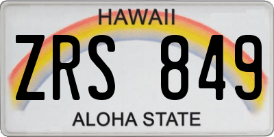 HI license plate ZRS849