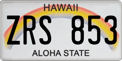 HI license plate ZRS853