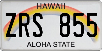 HI license plate ZRS855