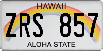 HI license plate ZRS857