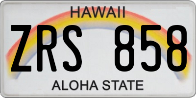 HI license plate ZRS858