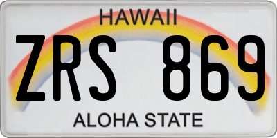 HI license plate ZRS869