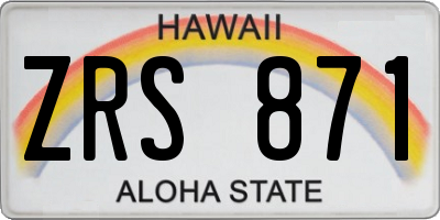 HI license plate ZRS871